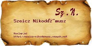 Szeicz Nikodémusz névjegykártya